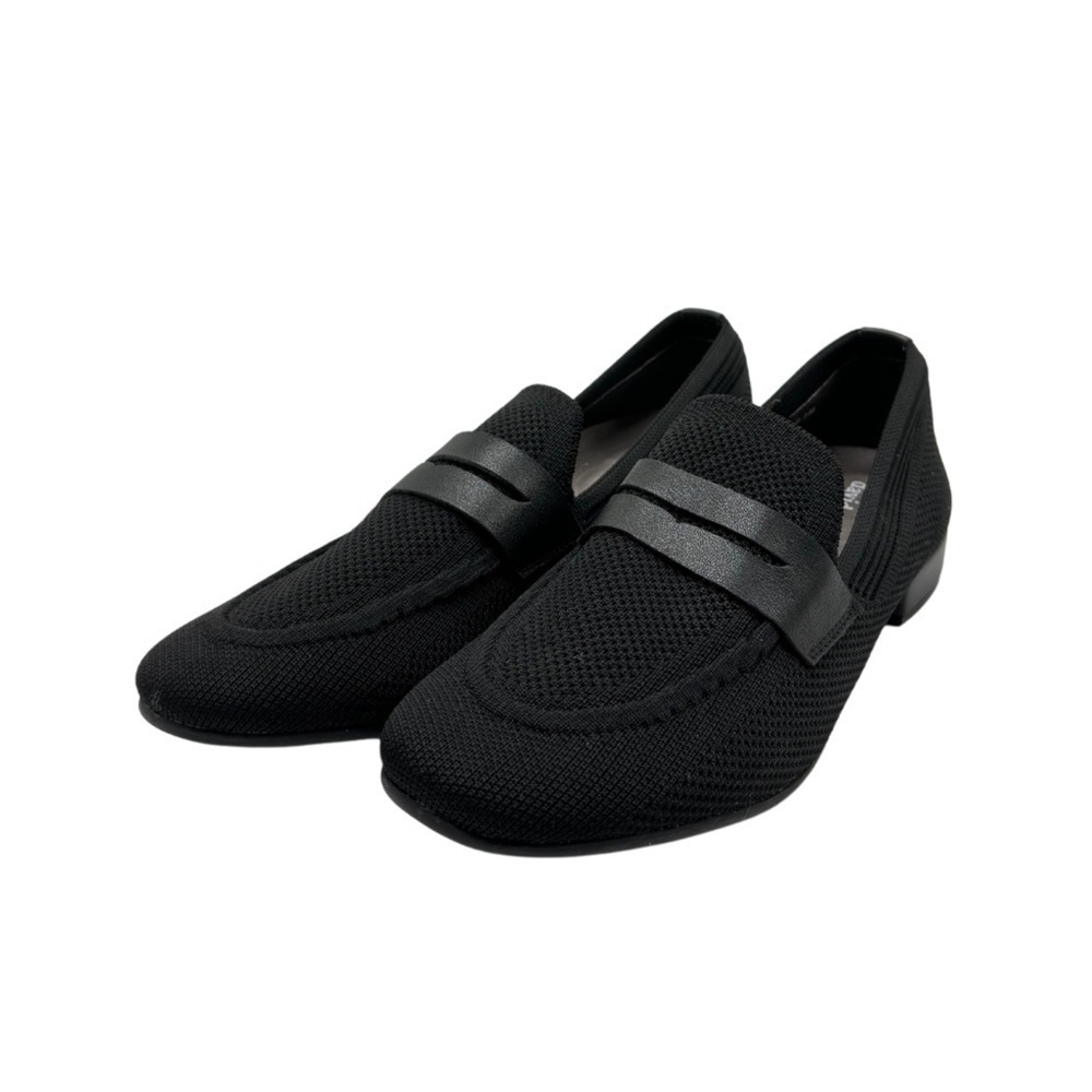 David Tate Black Knit Loafers